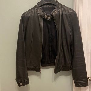 Black, banana republic, leather motorcycle kind of jacket like new